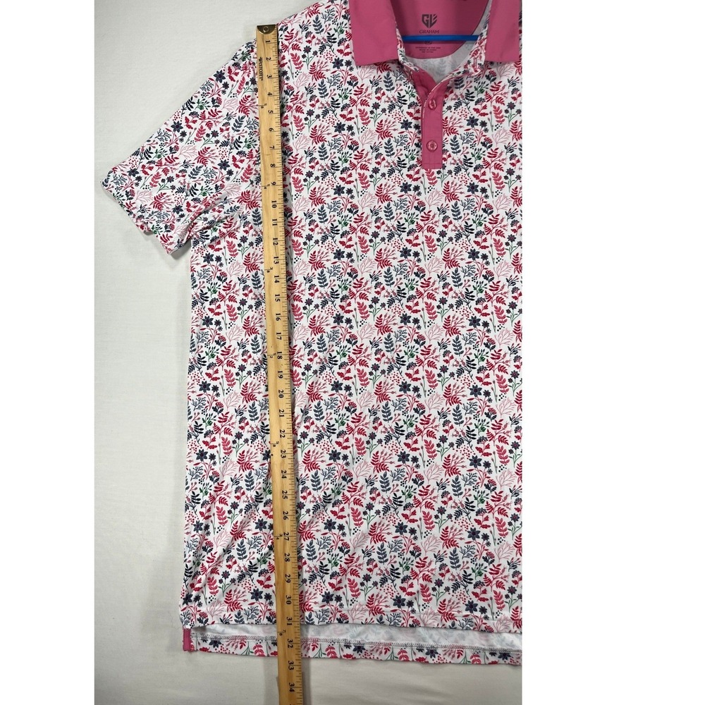 Graham Luxe Mens 2XL Winter Flower Floral Performance Golf Polo Shirt - Picture 5 of 6